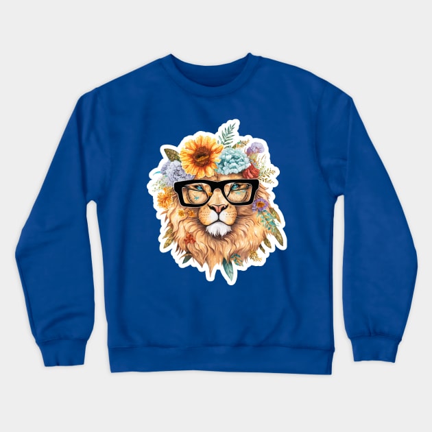 Lion illustration Crewneck Sweatshirt by Zoo state of mind